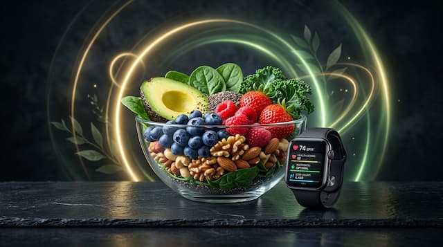 Health and Nutrition Quiz with wholesome food and fitness metrics